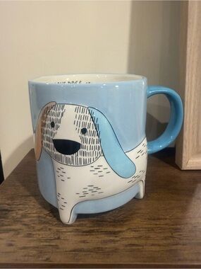 Cute Blue Dog Ceramic Mug 16 oz